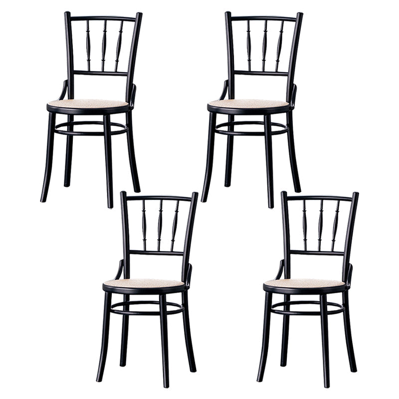 Traditional Chair Dining Armless Chairs with Wooden Legs for Kitchen Black White 4 Piece Set Clearhalo ' kitchen&dining_furn' 'Dining Chairs' 'Dining Tables & Seating' 'dining_chair' 'furn' 'furn_dining_chair' 'Furniture' 'furniture_dining_chair' 'Kitchen & Dining Furniture' 'kitchen' 4655772