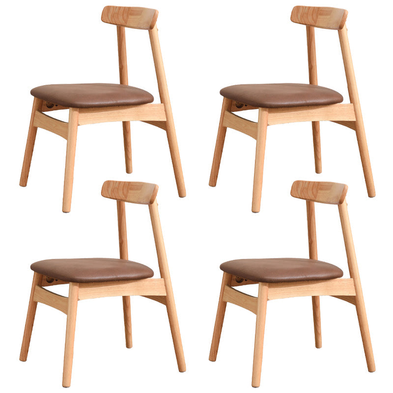 Industrial Wood Dining Kitchen Room Side Chair Open Back Chair Brown 4 Piece Set Natural Wood Clearhalo ' kitchen&dining_furn' 'Dining Chairs' 'Dining Tables & Seating' 'dining_chair' 'furn' 'furn_dining_chair' 'Furniture' 'furniture_dining_chair' 'Kitchen & Dining Furniture' 'kitchen' 4655881
