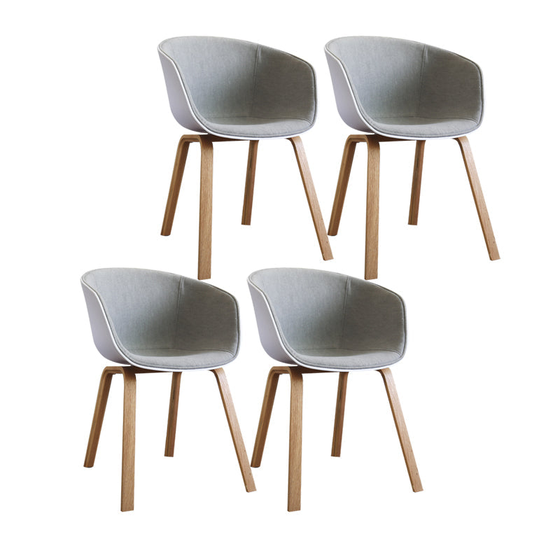 Modern Style Chairs Dining Arm Chairs with Wooden Legs for Kitchen Gray-White Set of 4 Clearhalo ' kitchen&dining_furn' 'Dining Chairs' 'Dining Tables & Seating' 'dining_chair' 'Furniture' 'furniture_dining_chair' 'Kitchen & Dining Furniture' 'kitchen' 4655946