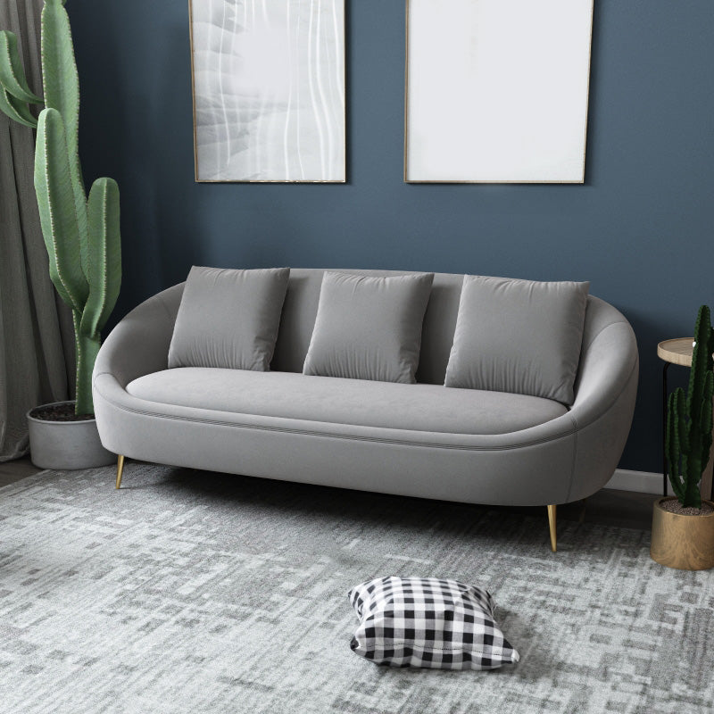 Fabric Tuxedo Arm Loveseat Standard Tight Back 3 Seater Settee Loveseat Light Khaki Clearhalo 'furn' 'furn_sofas' 'Furniture' 'furniture_sofas' 'kitchen' 'kitchen_sofas' 'Living Room Furniture' 'Sofa' 'sofas' 4658004