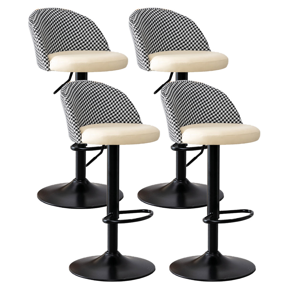 Modern Style Bar-stool with Adjustable Height Footrest Metal Leg for Counter Bar White 4 Piece Set Bar Stool(31"H) Clearhalo 'Bar Furniture' 'Bar Stools' 'bar_stools' 'furn' 'furn_bar_stools' 'furniture_bar_stools' 'Kitchen & Dining Furniture' 'kitchen&dining_furn' 'kitchen' 'kitchen_furn' Furniture' 4664634