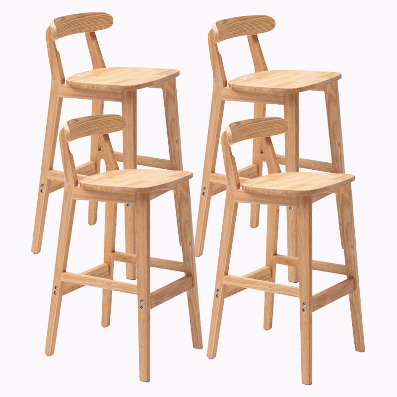 Modern Style Bar-stool Wooden Legs with Footrest Low Back for Kitchen Bar Natural 4 Piece Set Clearhalo 'Bar Furniture' 'Bar Stools' 'bar_stools' 'furn' 'furn_bar_stools' 'furniture_bar_stools' 'Kitchen & Dining Furniture' 'kitchen&dining_furn' 'kitchen' 'kitchen_furn' Furniture' 4664810