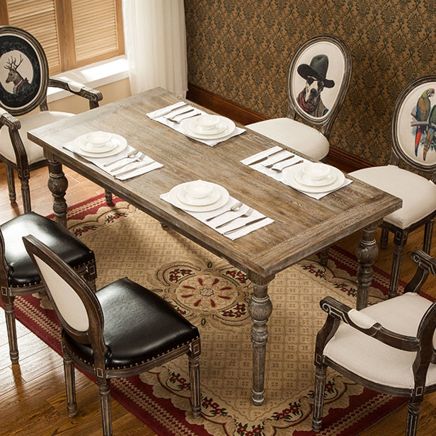 Medieval Modern Pine Wood Table for Restaurant Rectangle Old Table with 4 Legs 70.9"L x 31.5"W x 29.5"H Without Chairs Clearhalo ' dining_table' 'Dining Tables & Seating' 'Dining Tables' 'furn' 'furn_dining_table' 'Furniture' 'furniture_dining_table' 'Kitchen & Dining Furniture' 'kitchen&dining_furn' 'kitchen' 'kitchen_dining_table' 4665840