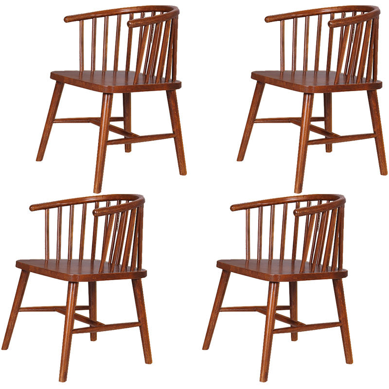 Modern Style Windsor Back Chair Dining Arm Chairs with Wooden Legs for Kitchen Red Brown 4 Piece Set Clearhalo ' kitchen&dining_furn' 'Dining Chairs' 'Dining Tables & Seating' 'dining_chair' 'furn' 'furn_dining_chair' 'Furniture' 'furniture_dining_chair' 'Kitchen & Dining Furniture' 'kitchen' 4666303