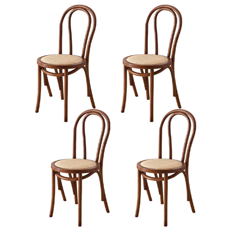 Traditional Wood Dining Kitchen Room Chair Queen Anne Back Side Chair Walnut Wicker & Rattan 4 Piece Set Clearhalo ' kitchen&dining_furn' 'Dining Chairs' 'Dining Tables & Seating' 'dining_chair' 'furn' 'furn_dining_chair' 'Furniture' 'furniture_dining_chair' 'Kitchen & Dining Furniture' 'kitchen' 4666917