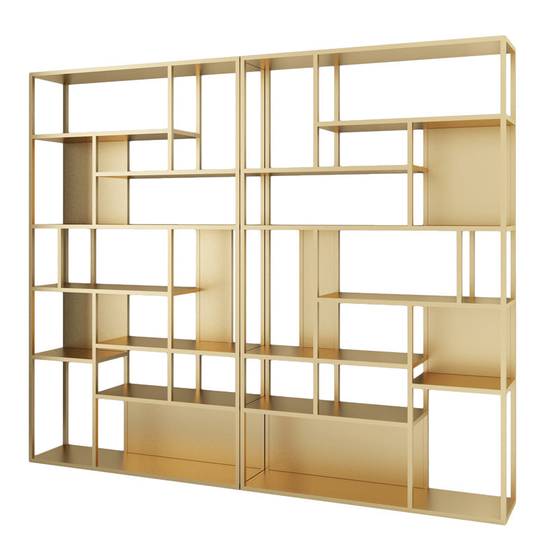 Modern Style Metal Bookshelf Open Etagere Shelf Bookcase for Office Gold Clearhalo 'Bookcases' 'Furniture' 'furniture_bookcases' 'kitchen' 'kitchen_bookcases' 'Living Room Furniture' 'Office Furniture' 4669413