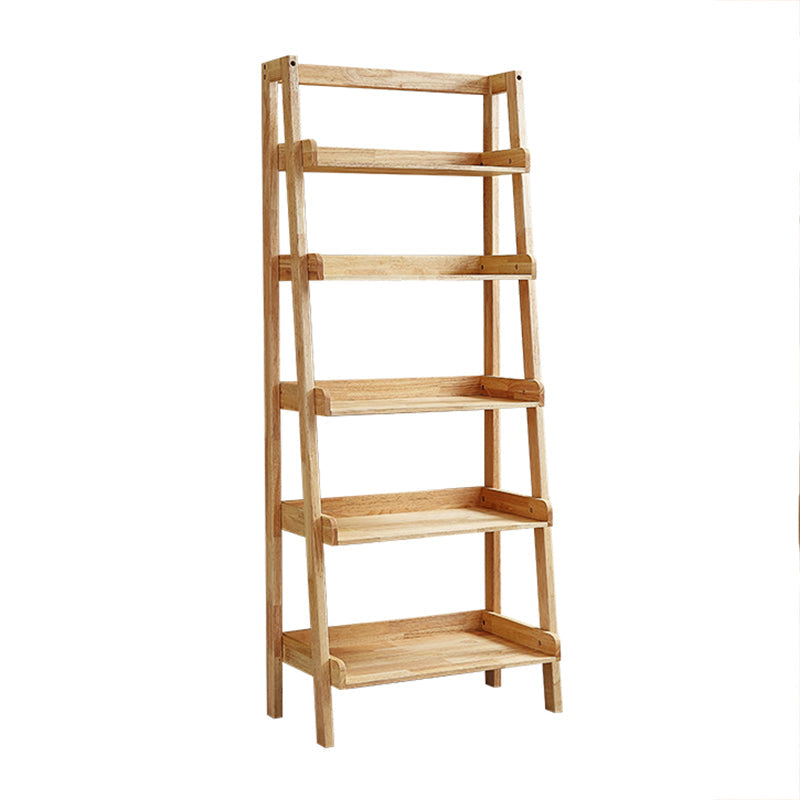 Contemporary Vertical Bookcase Wooden Open Back Bookshelf for Home Natural 26"L x 14.2"W x 64.2"H Clearhalo 'Bookcases' 'Furniture' 'furniture_bookcases' 'kitchen' 'kitchen_bookcases' 'Living Room Furniture' 'Office Furniture' 4669809
