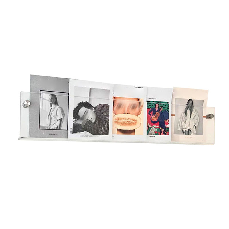 Contemporary Floating Clear Bookshelf Acrylic Closed Back Shelf for Home Office(Set of 2) Clearhalo 'Bookcases' 'furn' 'furn_bookcases' 'Furniture' 'furniture_bookcases' 'kitchen' 'kitchen_bookcases' 'Living Room Furniture' 'Office Furniture' 4670713