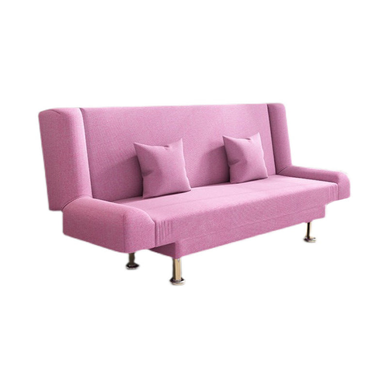 Modern Cotton Blend Sofa 23"W Back Armless Sofa for Living Room 71"L x 23"W x 29.5"H Pink Clearhalo 'furn' 'furn_sofas' 'Furniture' 'furniture_sofas' 'kitchen' 'kitchen_sofas' 'Living Room Furniture' 'Sofa' 'sofas' 4673131