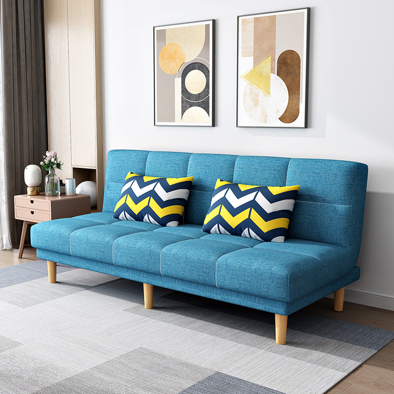 26.77" W Modern Armless Settee Convertible Sleeper Sofa for Living Room Blue Clearhalo 'furn' 'furn_sofas' 'Furniture' 'furniture_sofas' 'kitchen' 'kitchen_sofas' 'Living Room Furniture' 'Sofa' 'sofas' 4673252
