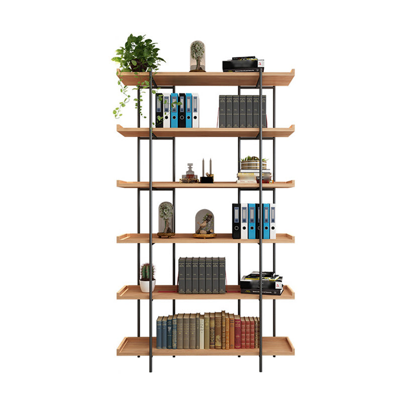 Industrial Style Open Bookshelf Etagere Shelf Bookcase with Rectangular Shelves Natural Clearhalo 'Bookcases' 'furn' 'furn_bookcases' 'Furniture' 'furniture_bookcases' 'kitchen' 'kitchen_bookcases' 'Living Room Furniture' 'Office Furniture' 4673715