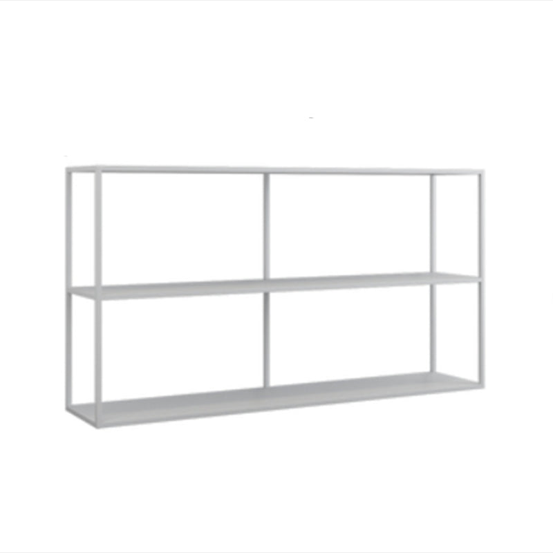 Open Rectangular Bookcase Industrial Metal Shelf for Study Room 59.1"L x 12.2"W x 32.3"H White Clearhalo 'Bookcases' 'furn' 'furn_bookcases' 'Furniture' 'furniture_bookcases' 'kitchen' 'kitchen_bookcases' 'Living Room Furniture' 'Office Furniture' 4674177