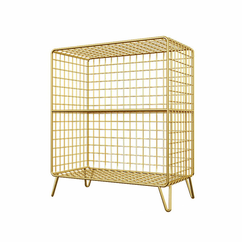 Minimalist Style Closed Bookcase Metal Shelves for Study Room 24"L x 12"W x 28"H Gold Clearhalo 'Bookcases' 'furn' 'furn_bookcases' 'Furniture' 'furniture_bookcases' 'kitchen' 'kitchen_bookcases' 'Living Room Furniture' 'Office Furniture' 4678498