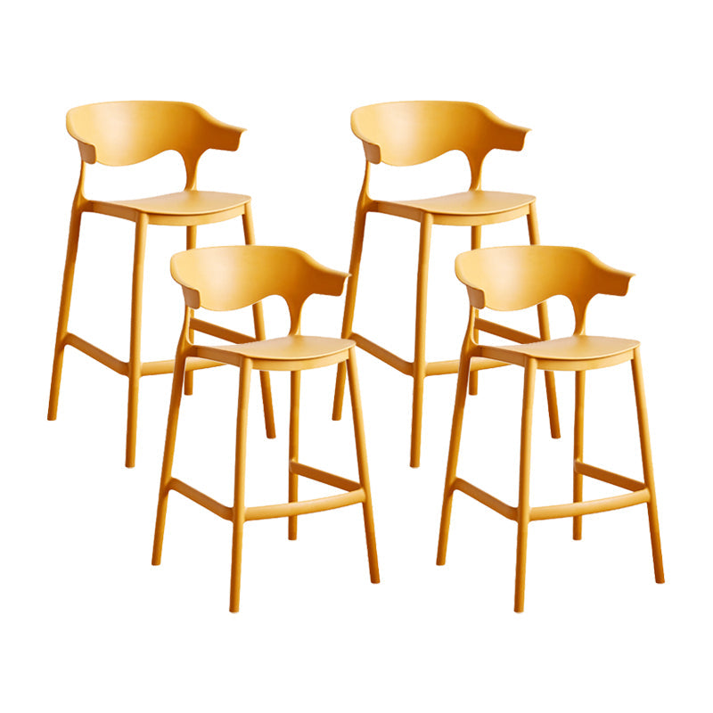 Contemporary Plastic Kitchen Dining Room Arm Stool Low Back Bar Stool Ginger 4 Piece Set Counter Stool(26"H) Clearhalo 'Bar Furniture' 'Bar Stools' 'bar_stools' 'furn' 'furn_bar_stools' 'furniture_bar_stools' 'Kitchen & Dining Furniture' 'kitchen&dining_furn' 'kitchen' 'kitchen_furn' Furniture' 4679281