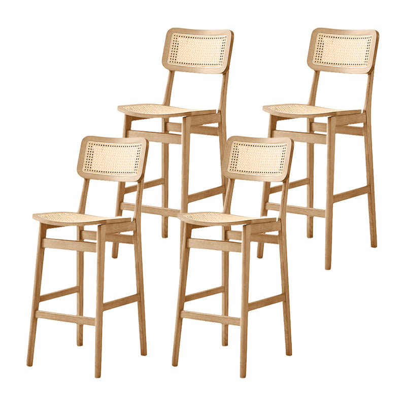 Wood Contemporary Kitchen Dining Room Armless Stool Low Back Bar Stool Wood 4 Piece Set Clearhalo 'Bar Furniture' 'Bar Stools' 'bar_stools' 'furn' 'furn_bar_stools' 'furniture_bar_stools' 'Kitchen & Dining Furniture' 'kitchen&dining_furn' 'kitchen' 'kitchen_furn' Furniture' 4679369