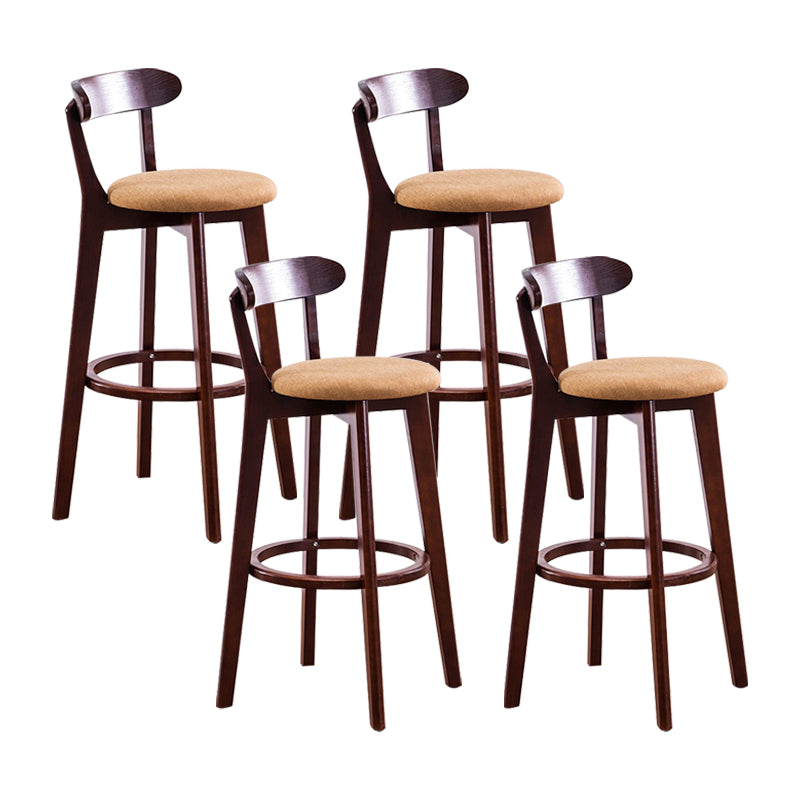 Wood Scandinavian Kitchen Dining Room Armless Stool Low Back Bar Stool Yellow 4 Piece Set Clearhalo 'Bar Furniture' 'Bar Stools' 'bar_stools' 'furn' 'furn_bar_stools' 'furniture_bar_stools' 'Kitchen & Dining Furniture' 'kitchen&dining_furn' 'kitchen' 'kitchen_furn' Furniture' 4679433