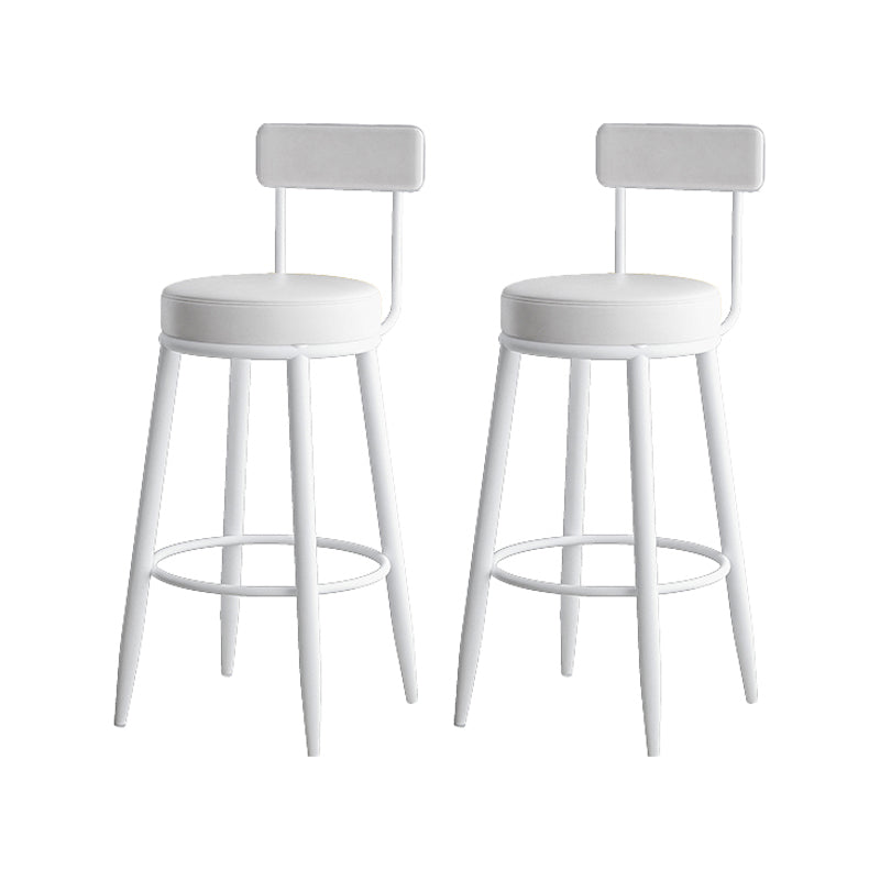 Scandinavian Upholstered Stools for Home Armless Low Back Stools with 4 Metal Legs White 2 Piece Set Clearhalo 'Bar Furniture' 'Bar Stools' 'bar_stools' 'furn' 'furn_bar_stools' 'furniture_bar_stools' 'Kitchen & Dining Furniture' 'kitchen&dining_furn' 'kitchen' 'kitchen_furn' Furniture' 4679525