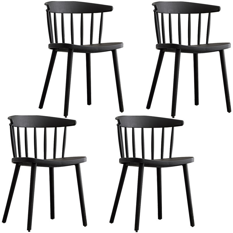 Modern Chairs Dining Armless Chairs with Plastic Legs for Kitchen Black 4 Piece Set Clearhalo ' kitchen&dining_furn' 'Dining Chairs' 'Dining Tables & Seating' 'dining_chair' 'furn' 'furn_dining_chair' 'Furniture' 'furniture_dining_chair' 'Kitchen & Dining Furniture' 'kitchen' 4680394