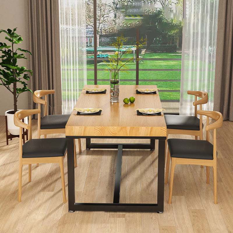 Industrial 1/2/3/4/5 Pieces Dining Set Solid Wood Dining Table with Chairs 5 Pieces: Table, 4 Chairs Clearhalo 'Dining Room Sets' 'Dining Tables & Seating' 'dining_room_set' 'furn' 'furn_dining_room_set' 'Furniture' 'furniture_dining_room_set' 'Kitchen & Dining Furniture' 'kitchen&dining_furn' 'kitchen' 4684398