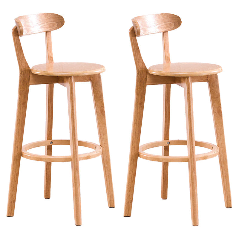 Scandinavian Upholstered Footrest Low Back Stool 27.55'' Beechwood Bar Stool Wood Natural 2 Piece Set Clearhalo 'Bar Furniture' 'Bar Stools' 'bar_stools' 'furn' 'furn_bar_stools' 'furniture_bar_stools' 'Kitchen & Dining Furniture' 'kitchen&dining_furn' 'kitchen' 'kitchen_furn' Furniture' 4692382