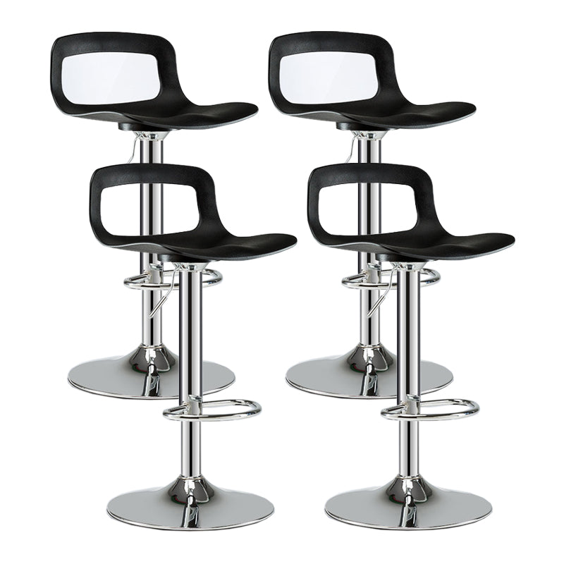 Contemporary Adjustable Height Swivel Bar Stool Home Plastic Footrest Stool Gloss Black 4 Piece Set Counter Stool (23.5"H) Clearhalo 'Bar Furniture' 'Bar Stools' 'bar_stools' 'furn' 'furn_bar_stools' 'furniture_bar_stools' 'Kitchen & Dining Furniture' 'kitchen&dining_furn' 'kitchen' 'kitchen_furn' Furniture' 4692392