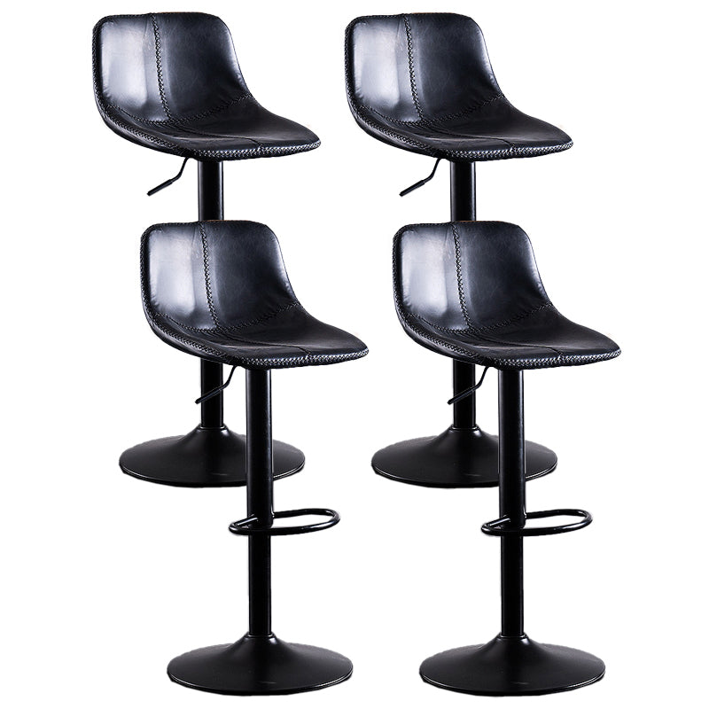 Adjustable Height Leather Footrest Bar Stool Matte Finish Home Low Back Stool Black 4 Piece Set Bar Stool(30"H) Clearhalo 'Bar Furniture' 'Bar Stools' 'bar_stools' 'furn' 'furn_bar_stools' 'furniture_bar_stools' 'Kitchen & Dining Furniture' 'kitchen&dining_furn' 'kitchen' 'kitchen_furn' Furniture' 4692526