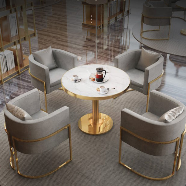 Glam 1/2/3/5 Pieces Dining Set Sintered Stone Dining Table Set for Dining Areas 5 Pieces: Table, 4 Chairs Clearhalo 'Dining Room Sets' 'Dining Tables & Seating' 'dining_room_set' 'furn' 'furn_dining_room_set' 'Furniture' 'furniture_dining_room_set' 'Kitchen & Dining Furniture' 'kitchen&dining_furn' 'kitchen' 4693213