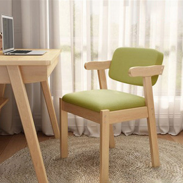 Contemporary Dining Open Back Chair Arm Chair with Wooden Legs for Kitchen Green 1 Piece Clearhalo ' kitchen&dining_furn' 'Dining Chairs' 'Dining Tables & Seating' 'dining_chair' 'Furniture' 'furniture_dining_chair' 'Kitchen & Dining Furniture' 'kitchen' 4694348