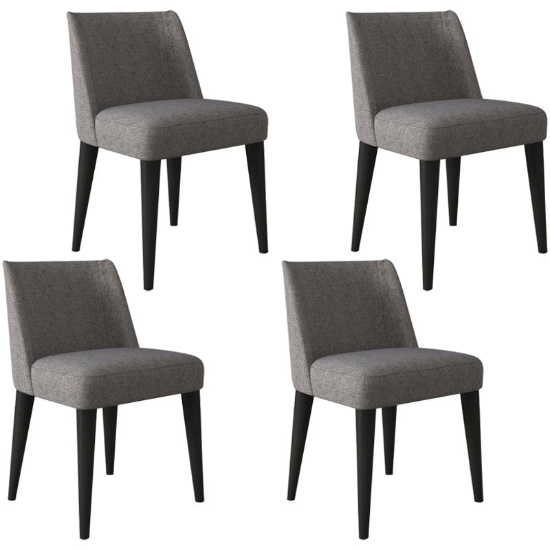 Contemporary Dining Parsons Chair Armless Chair with Wooden Legs for Kitchen Light Gray 4 Piece Set Clearhalo ' kitchen&dining_furn' 'Dining Chairs' 'Dining Tables & Seating' 'dining_chair' 'furn' 'furn_dining_chair' 'Furniture' 'furniture_dining_chair' 'Kitchen & Dining Furniture' 'kitchen' 4694426