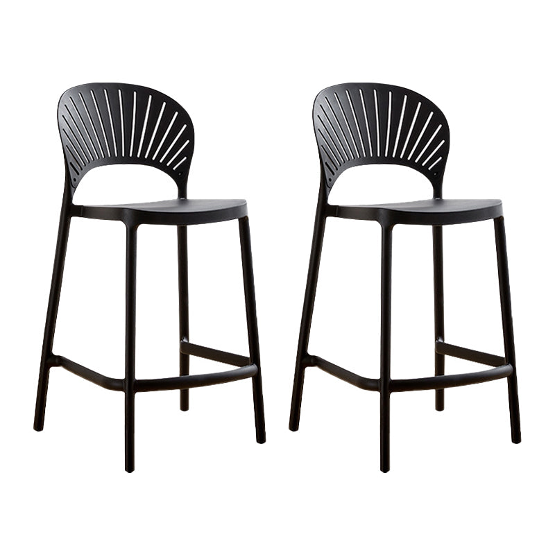 Nordic Style Plastic Stackable Bar Stools for Home Use Armless Low Back Stools Black 2 Piece Set Clearhalo 'Bar Furniture' 'Bar Stools' 'bar_stools' 'furn' 'furn_bar_stools' 'furniture_bar_stools' 'Kitchen & Dining Furniture' 'kitchen&dining_furn' 'kitchen' 'kitchen_furn' Furniture' 4696797