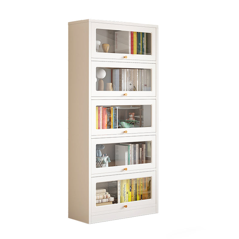 White Bookshelf Contemporary Style Bookcase with Door for Home Office Clearhalo 'Bookcases' 'furn' 'furn_bookcases' 'Furniture' 'furniture_bookcases' 'kitchen' 'kitchen_bookcases' 'Living Room Furniture' 'Office Furniture' 4697634