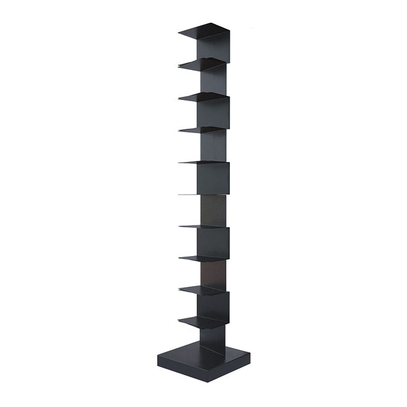 Closed Back Bookshelf Contemporary Style Vertical Bookcase for Home Office 13.8"L x 13.8"W x 70.1"H Black Clearhalo 'Bookcases' 'furn' 'furn_bookcases' 'Furniture' 'furniture_bookcases' 'kitchen' 'kitchen_bookcases' 'Living Room Furniture' 'Office Furniture' 4698133