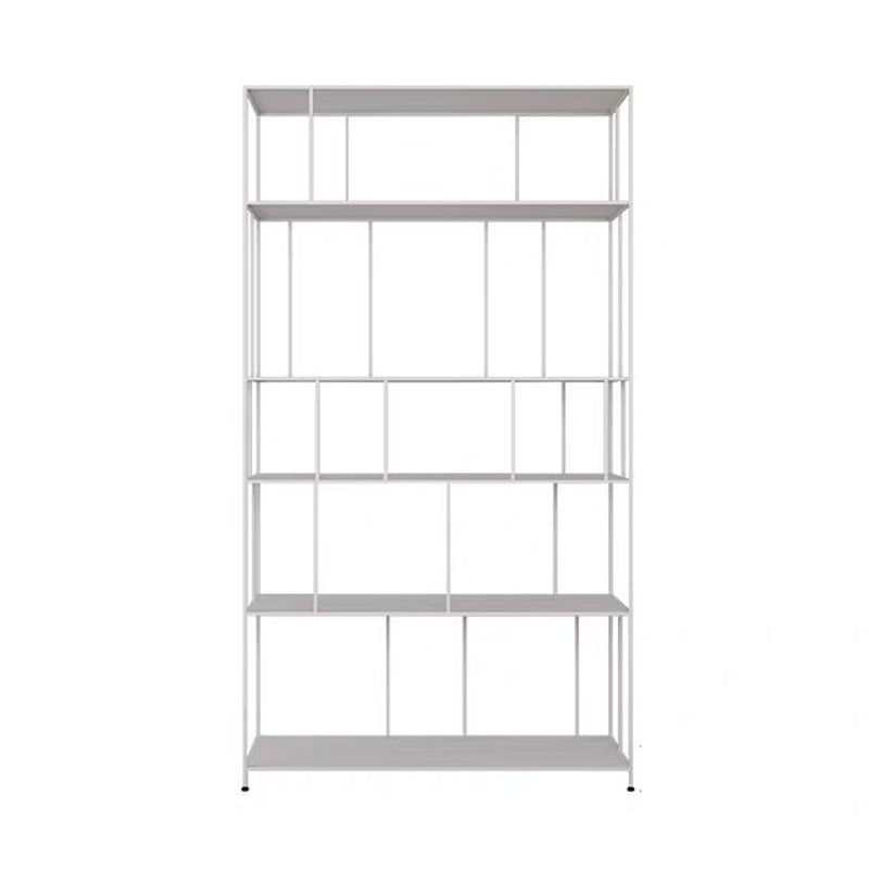 Industrial Style Metal Bookshelf 5-shelf Open Shelf Bookcase for Home 39.4"L x 11.8"W x 70.9"H White Clearhalo 'Bookcases' 'furn' 'furn_bookcases' 'Furniture' 'furniture_bookcases' 'kitchen' 'kitchen_bookcases' 'Living Room Furniture' 'Office Furniture' 4698186