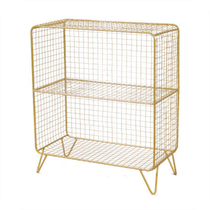 Modern Closed Bookcase with Metal Rectangular Shelves for Study Room 24"L x 12"W x 28"H Gold Clearhalo 'Bookcases' 'furn' 'furn_bookcases' 'Furniture' 'furniture_bookcases' 'kitchen' 'kitchen_bookcases' 'Living Room Furniture' 'Office Furniture' 4698241