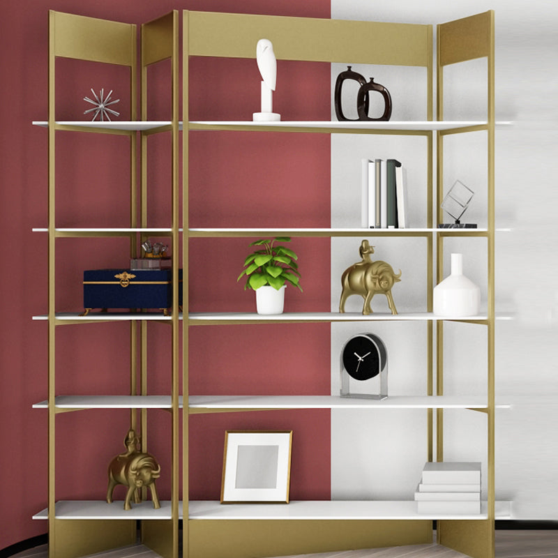 Industrial Style Bookshelf 5-Shelf Open Bookcase for Home Office Gold Clearhalo 'Bookcases' 'furn' 'furn_bookcases' 'Furniture' 'furniture_bookcases' 'kitchen' 'kitchen_bookcases' 'Living Room Furniture' 'Office Furniture' 4698359