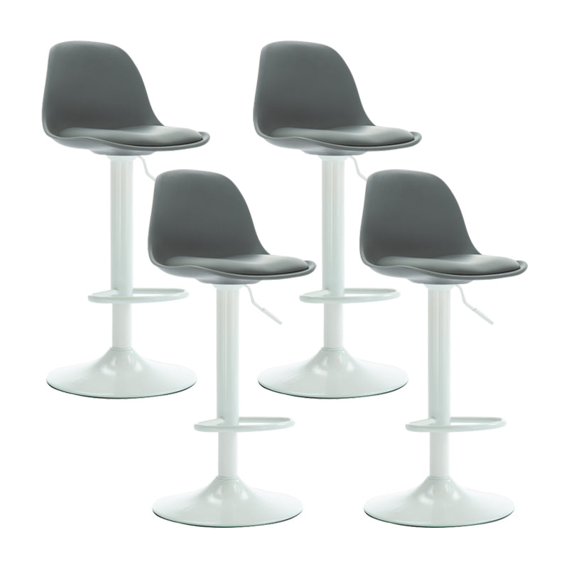 Industrial Upholstered Swivel Bar Stools Low Back Stools for Home Silver Gray 4 Piece Set Bar Stool(31"H) Clearhalo 'Bar Furniture' 'Bar Stools' 'bar_stools' 'furn' 'furn_bar_stools' 'Furniture' 'furniture_bar_stools' 'Kitchen & Dining Furniture' 4705930