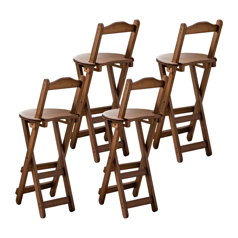 Modern Design Low Back Round Bar Stools for Home Solid Wood Bar Stool with Wood Seat Tan 4 Piece Set Bar Stool(30"H) Clearhalo 'Bar Furniture' 'Bar Stools' 'bar_stools' 'furn' 'furn_bar_stools' 'Furniture' 'furniture_bar_stools' 'Kitchen & Dining Furniture' 4705959