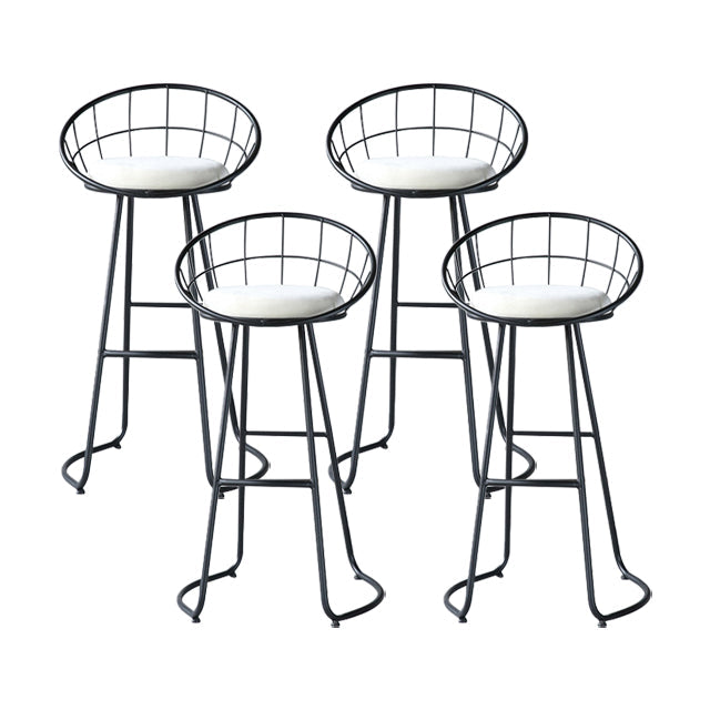 Contemporary Round Bar and Counter Stool Metal Stool with Sled Base Black 4 Piece Set Clearhalo 'Bar Furniture' 'Bar Stools' 'bar_stools' 'furn' 'furn_bar_stools' 'Furniture' 'furniture_bar_stools' 'Kitchen & Dining Furniture' 4706108