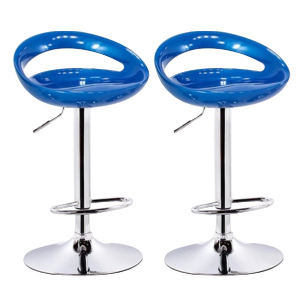 Modern Adjustable Backrest Counter Stool Steel Business Hall Bar Stool with Plastic Seat Sky Blue 2 Piece Set Clearhalo 'Bar Furniture' 'Bar Stools' 'bar_stools' 'furn' 'furn_bar_stools' 'Furniture' 'furniture_bar_stools' 'Kitchen & Dining Furniture' 4706343