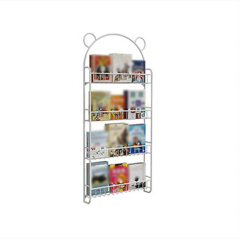 Modern Metal Floating Bookcase Wall Mounted Bookshelf for Home 26.4"L x 4.7"W x 60.2"H White Clearhalo 'Bookcases' 'furn' 'furn_bookcases' 'Furniture' 'furniture_bookcases' 'kitchen' 'kitchen_bookcases' 'Living Room Furniture' 'Office Furniture' 4708082