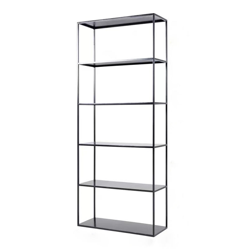 Open Metal Etagere Bookcase Contemporary Shelf Bookcase with Shelves 23.6"L x 11.8"W x 70.9"H Black Clearhalo 'Bookcases' 'furn' 'furn_bookcases' 'Furniture' 'furniture_bookcases' 'kitchen' 'kitchen_bookcases' 'Living Room Furniture' 'Office Furniture' 4709041