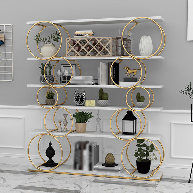 11.81"W Bookshelf Glam Style Open Back Bookcase for Office Study Room Home 70.9"L x 11.8"W x 76.8"H Clearhalo 'Bookcases' 'furn' 'furn_bookcases' 'Furniture' 'furniture_bookcases' 'kitchen' 'kitchen_bookcases' 'Living Room Furniture' 'Office Furniture' 4718913