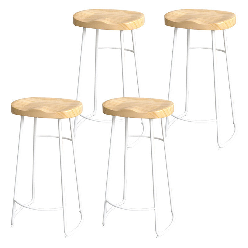 Modern Style Metal Bar Stool with Footrest Milk Tea Shop Bar Stool 30- Inches White 4 Piece Set Bar Stool(30"H) Clearhalo 'Bar Furniture' 'Bar Stools' 'bar_stools' 'furn' 'furn_bar_stools' 'Furniture' 'furniture_bar_stools' 'Kitchen & Dining Furniture' 4729736