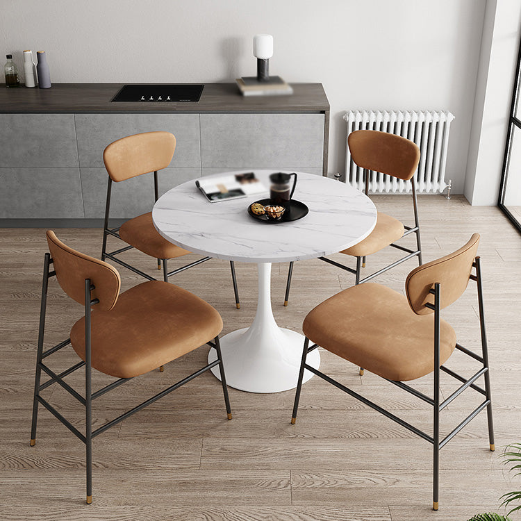 Modern 1/2/3/5 Pieces Dining Set Round Wood Dining Table for Dining Room 5 Pieces: Table, 4 Chairs Clearhalo 'Dining Room Sets' 'Dining Tables & Seating' 'dining_room_set' 'furn' 'furn_dining_room_set' 'Furniture' 'furniture_dining_room_set' 'Kitchen & Dining Furniture' 4730991