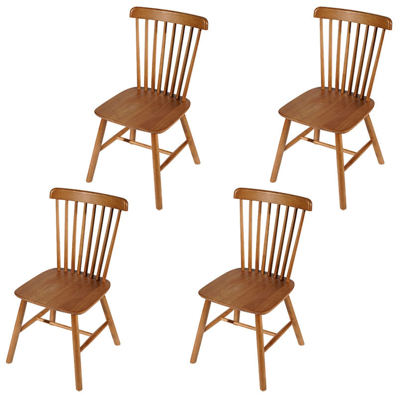 Wood Industrial Kitchen Dining Room Chair Slat Back Side Chair Light Khaki 4 Piece Set Clearhalo 'Dining Chairs' 'Dining Tables & Seating' 'dining_chair' 'furn' 'furn_dining_chair' 'Furniture' 'furniture_dining_chair' 'Kitchen & Dining Furniture' 4731887