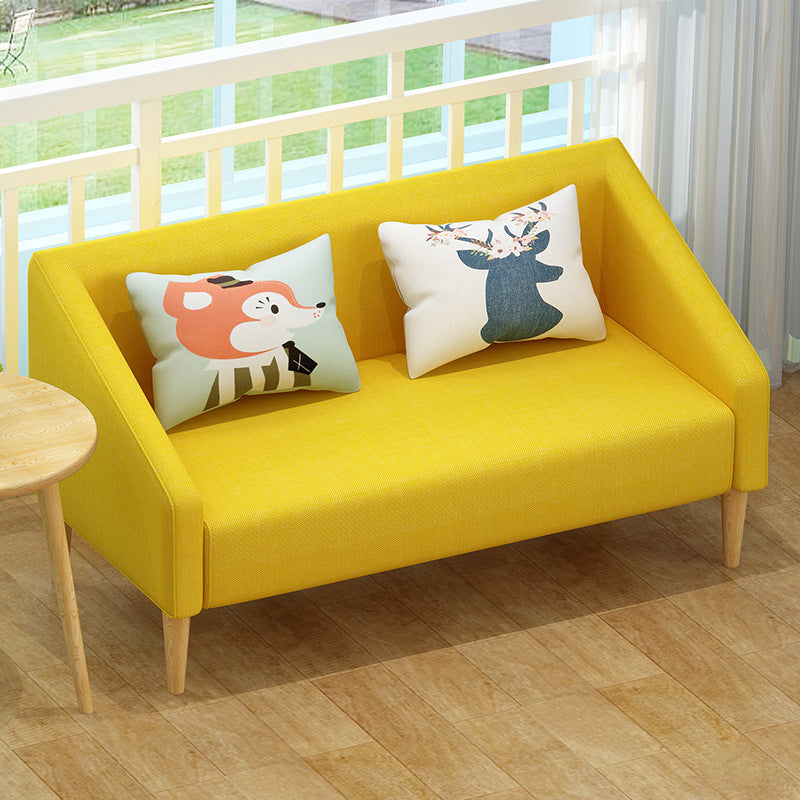 Contemporary Faux Leather Cotton Blend Sofa with Wooden Based Yellow 31''H x 47''L x 24''W Cotton Blend Clearhalo 'Furniture' 'furniture_sofas' 'kitchen' 'kitchen_sofas' 'Living Room Furniture' 'Sofa' 'sofas' 4740349