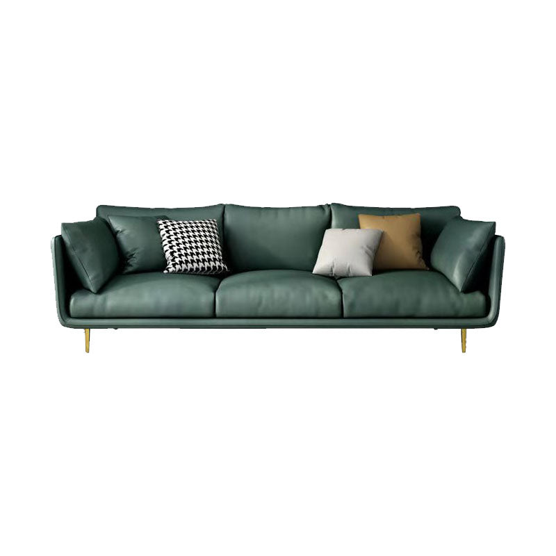 Modern Style Square Armrest High-density Sponge Seat Filled Solid Wood Base Sofa Green Clearhalo 'furn' 'furn_sofas' 'Furniture' 'furniture_sofas' 'kitchen' 'kitchen_sofas' 'Living Room Furniture' 'Sofa' 'sofas' 4740607