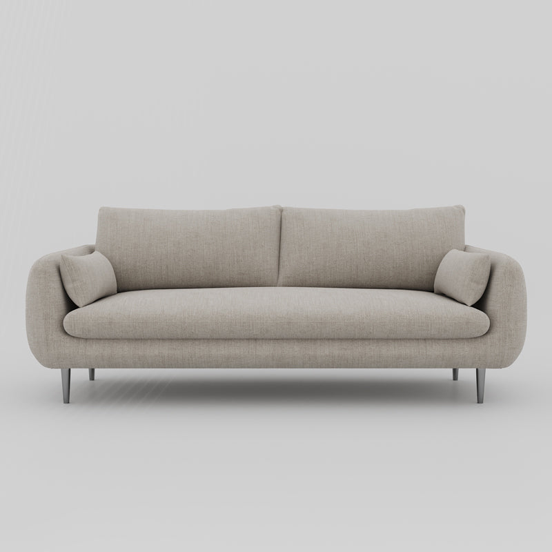 Contemporary Fabric Loose Back Sofa 31.5"High Pillow Top Arm Sofa for Apartment Gray-Khaki Clearhalo 'furn' 'furn_sofas' 'Furniture' 'furniture_sofas' 'kitchen' 'kitchen_sofas' 'Living Room Furniture' 'Sofa' 'sofas' 4741056