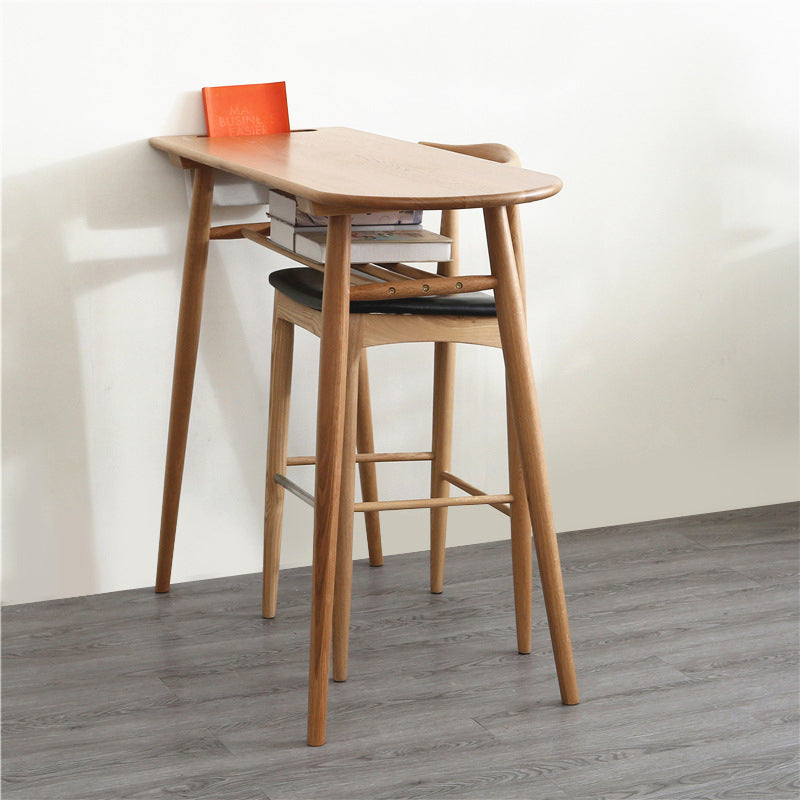 Solid Wood Top Bar Counter Contemporary Bar Counter with 4 Legs Clearhalo 'Bar Furniture' 'Bar Tables' 'bar_tables' 'Furniture' 'furniture_bar_tables' 'Kitchen & Dining Furniture' 4744011