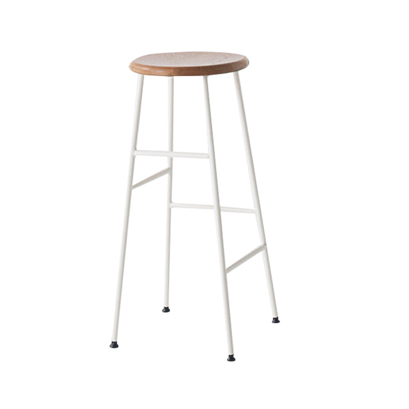 Industrial Iron Backless Barstool Simple Indoor Tall Stool with Square Seat 1 Piece Wood Bar Stool(30"H) Clearhalo 'Bar Furniture' 'Bar Stools' 'bar_stools' 'furn' 'furn_bar_stools' 'Furniture' 'furniture_bar_stools' 'Kitchen & Dining Furniture' 4744401
